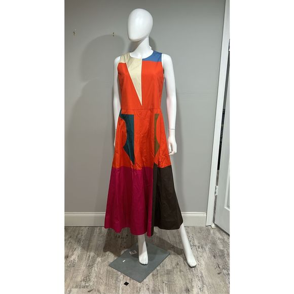 Akris Cotton Poplin Midi Dress with Composed Letters Print Size 8 - Picture 2 of 14